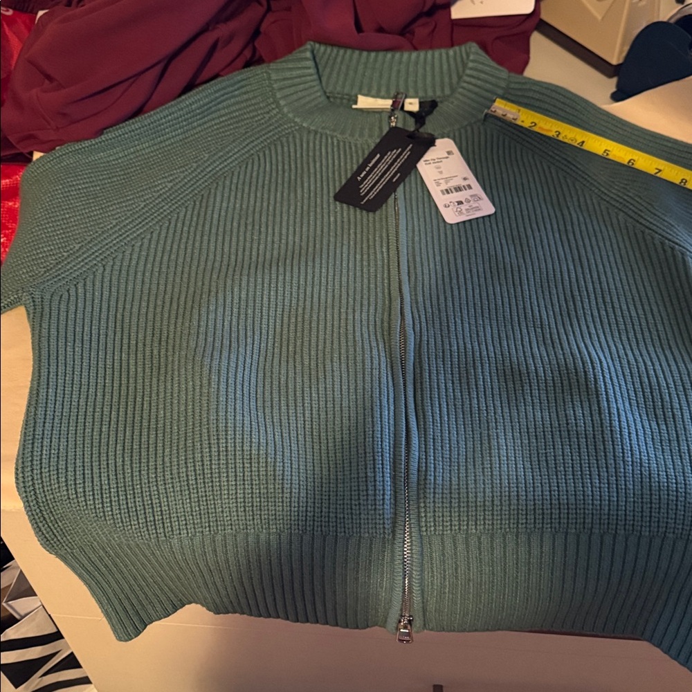 Varley Teal Zip-Up Cardigan Deep Sea - Picture 8 of 10